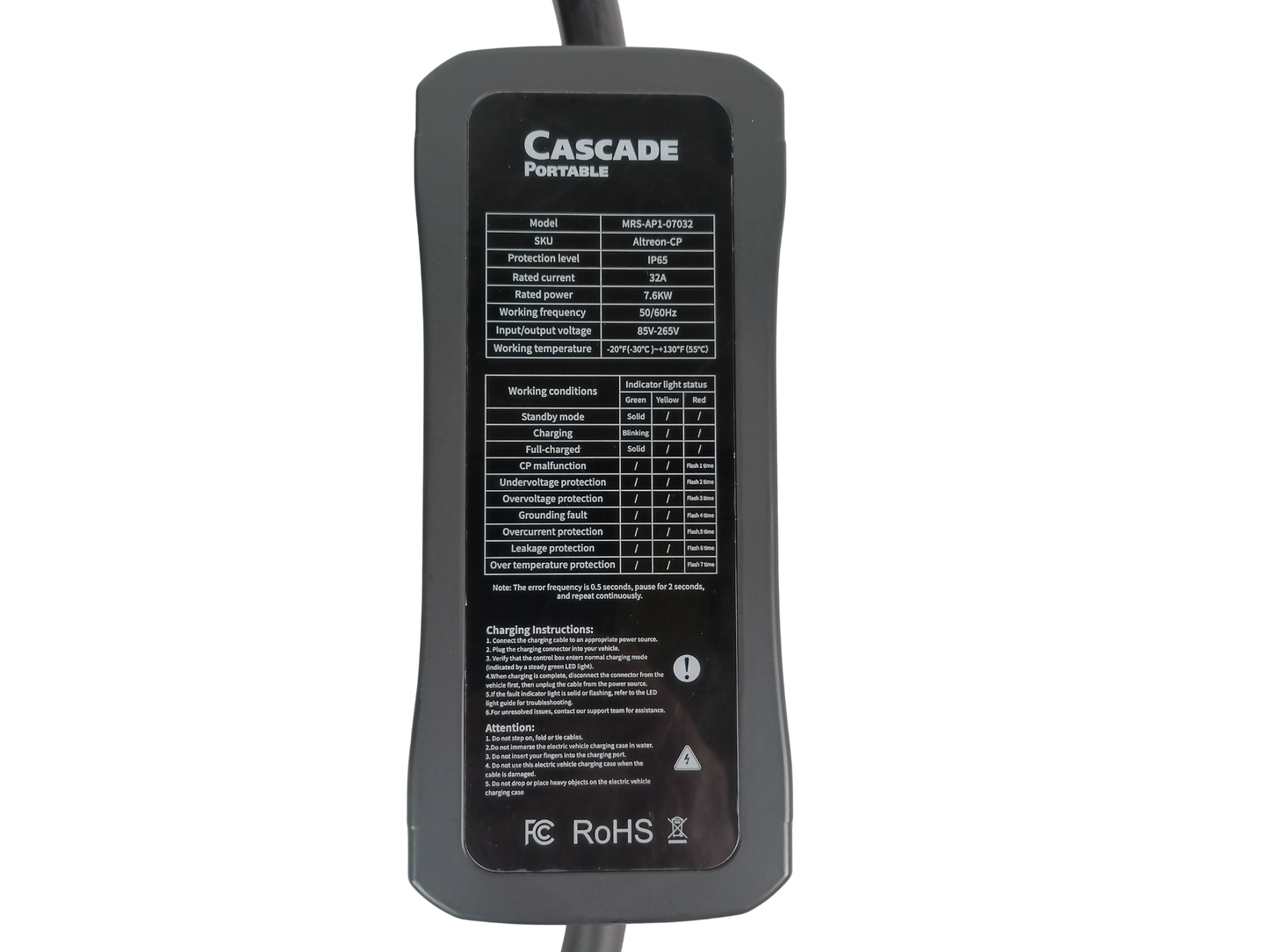 Cascade Portable 240V Charger - J1772 Edition